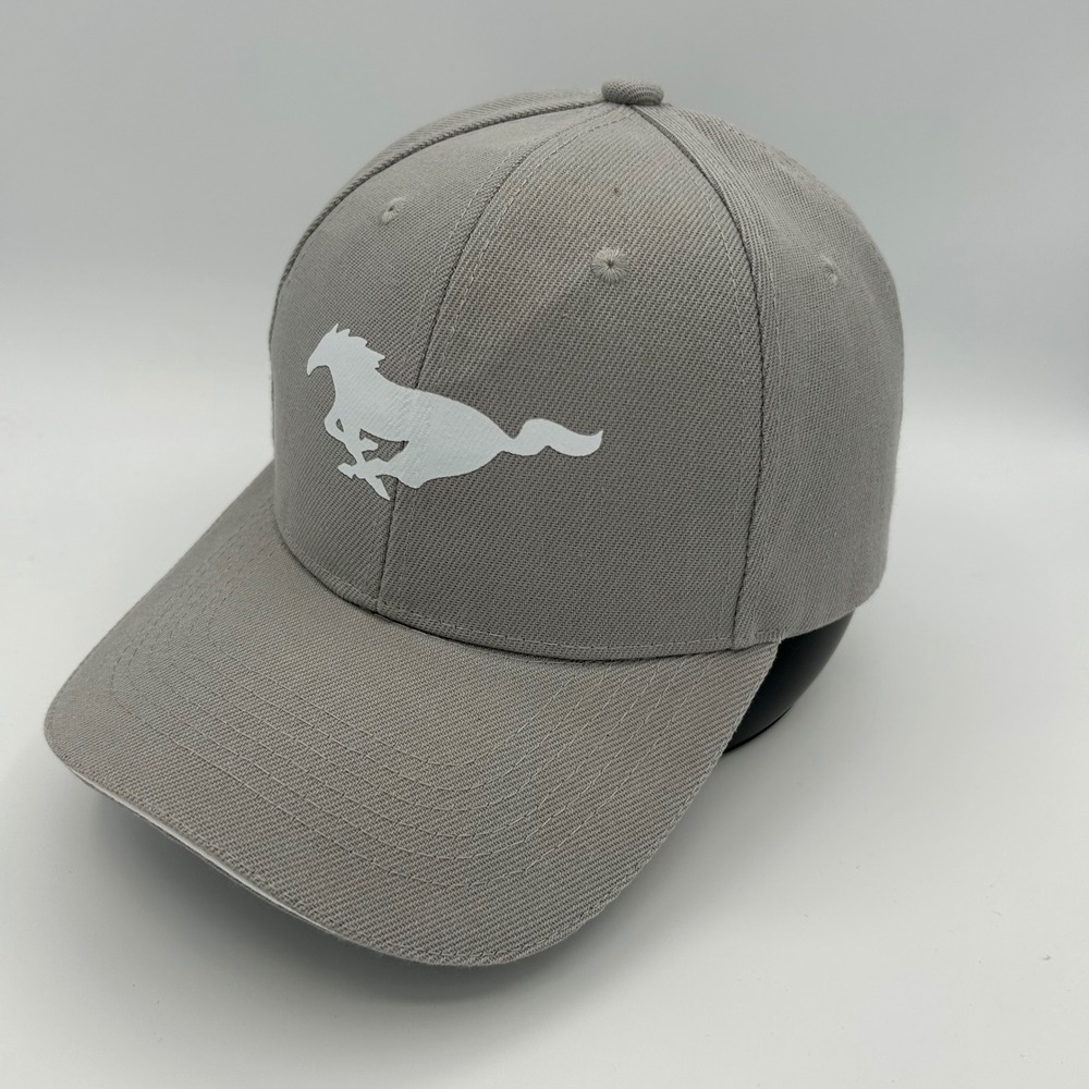 Ford Mustang Hat Baseball Cap Mens OSFM Gray Cotton Automotive Sporty